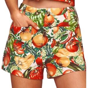 NWT Maeve Colette Linen Shorts Sz 25 Fruit All Over Print Stretch Anthropologie